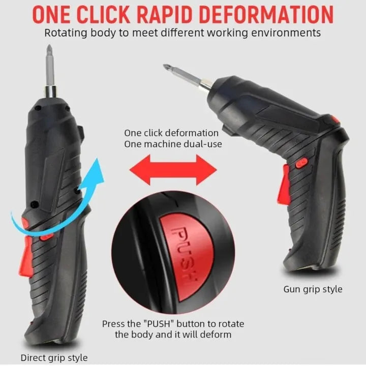 47-Pieces Cordless Electric Screwdriver & Drill