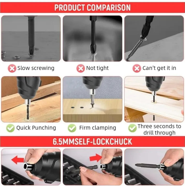 47-Pieces Cordless Electric Screwdriver & Drill